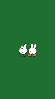 two cartoon characters are standing next to each other on a green background with the same character