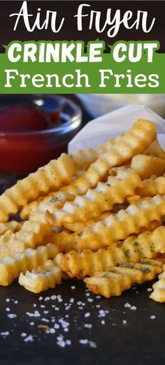 French Fries Frozen, Air Fryer Frozen French Fries, Fries In The Air Fryer, Crinkle Fries, Burger Side Dishes, Crinkle Cut Fries, Frozen French Fries