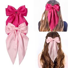 Kotierung:07/10/2023 Hair Bows For Women, Hot Pink Hair, White Hair Bows, Hair Accessories Pins, Big Hair Bows, Large Hair Bows, Pink Hair Bows, Hair Ribbons, Bow Hair Accessories