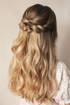 Fancy Hair Half Up Half Down, Fancy Half Up Half Down Hair, Pickle Wedding, Half Up Half Down Wedding Hair, Bridemaids Hairstyles, Waterfall Braids, Half Up Wedding Hair, Wedding Hair Half, Half Up Half Down Wedding