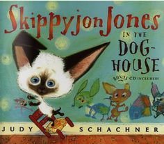 the book cover for skippyjon jones in the dog house by julia schachener