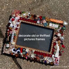 a photo frame with an inscription that reads, decorate old or thrifted pictures frames