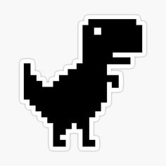 a black dinosaur sticker on a white background