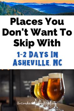 places you don't want to skip with 1-2 days in Asheville, NC with beer flight and Blue Ridge Mountains Fun Things To Do In Asheville Nc, Asheville Nc Packing List, What To Wear In Asheville Nc, What To Wear In Asheville Nc Summer, Winter In Asheville Nc, Asheville Anniversary Trip, Outfits For Asheville Nc, Best Things To Do In Asheville Nc