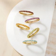 Ross-Simons - .90 ct. t. w. Amethyst Eternity Band Ring in 14kt Yellow Gold. Size 10. RS Pure. Modern designs that complete your outfit and complement your personality. Take a classic gemstone like amethyst and make it chic. Our .90 ct. t. w. amethyst eternity band is just the right pop of color for every day. Set in 14kt yellow gold. 1/16" wide. Amethyst eternity band. Amethyst birthstones are the perfect gift for February birthdays. Citrine Birthstone, Birthstone Stacking Rings, Garnet Birthstone, Amethyst Birthstone, January Birthday, November Birthday, February Birthday, Eternity Band Ring, Pretty Style