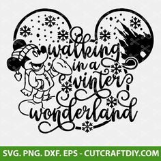 mickey mouse with snowflakes saying something in winter wonderland svg dxf eps png