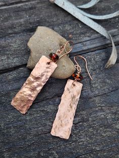 * Dangle Copper Embossed earrings with Cognac Amber. * Optional-Hoop Available in Sterling Silver. Other varieties of stone beads available, please inquire * Sacred Jewelry * ♡ Made with Love ♡ Jewelry Handmade Ideas, Marketing Jewelry, Embossed Earrings, Copper Jewelry Diy, Moss Agate Bracelet, Sacred Jewelry, Choker Designs, Copper Design, Copper Jewelry Handmade