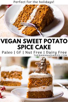 the cover of vegan sweet potato spice cake