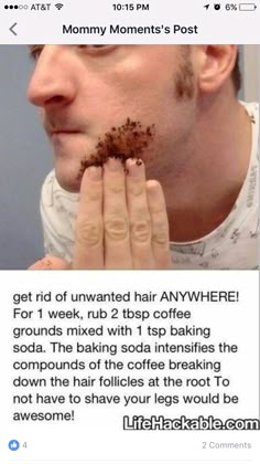 Natural Hair Removal, Daily Life Hacks, Baking Soda Shampoo, Unwanted Hair Removal, Diy Beauty Hacks, Beauty Tricks, Unwanted Hair, Roots Hair, Homemade Beauty Products