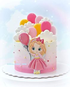 3rd Birthday Cakes For Girls, Cake Designs For Girl, Cake Designs For Kids, Candy Birthday Cakes, Birthday Cake Decorating Ideas, Chocolate Cake Designs, Baby First Birthday Cake, Fondant Cake Designs