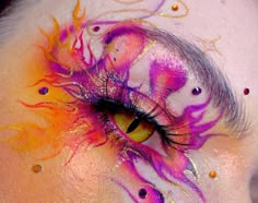 Flame Eye Makeup, Artsy Eye Makeup, Sunshine Makeup, Anime Eye Makeup, Makeup Drawing