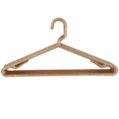 a gold colored metal hanger on a white background