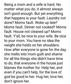 the text on this page says, being a mom and wife is hard no matter