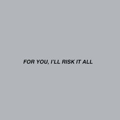 the words for you, i'll risk it all on a gray background