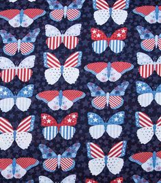 an american flag butterfly quilt with stars and stripes