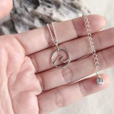 This would make an awesome gift for a surf, beach or sea enthusiast. Wave Necklace, Silver Cleaner, The Wave, Sterling Silver Necklace, Long Necklace, Handmade Silver, Sterling Silver Necklaces, Silver Necklaces, Pendant Necklaces