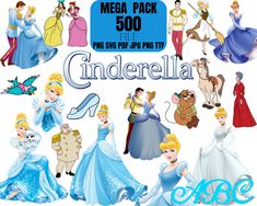 cinderella clipart mega pack with disney characters