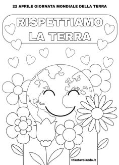 the earth with flowers and hearts on it is in spanish