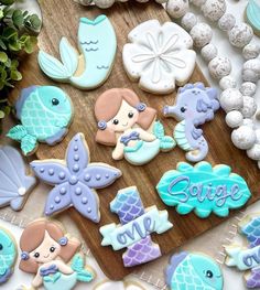 Mermaid Cookies, Line Work, Royal Icing, Number 1, Cookie Decorating, The Line, Food Safe, 3d Printed