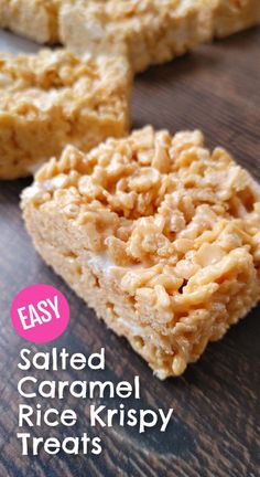 homemade salted caramel rice krispy treats