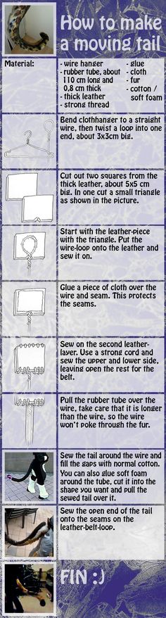 the instructions for how to make a moutain tail with pictures and text on it