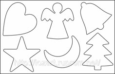 cut out shapes for christmas tree, star and angel