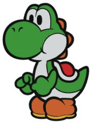 an image of a green and white cartoon character