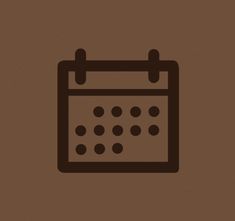 a brown calendar icon on a brown background