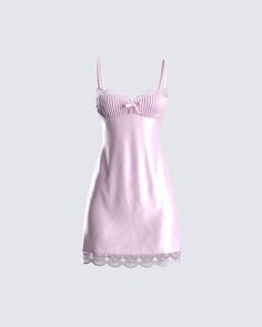 Nothing is sweeter than a pink satin lace mini dress 💞 With pleated bust cups, delicate satin bow detailing at front body, a back zipper closure, and a fitted A-line - this dress will have everyone falling in love with just one look 😊 Pink Angel Dress, Lace Satin Dress, Satin Pink Dress, Designer Mini Dress, Bow Clothing, Pink Mini Dress, White Corset Dress, Pink Satin Dress, 2000s Fashion Outfits