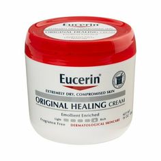 Eucerin Original Unscented Hand and Body Moisturizer Cream 16 oz. Jar (Packaging may vary) DESCRIPTION: The Eucerin Original Healing Moisturizer for extremely dry and compromiseed skin is a rich and thick formula that provides intensive moisture replacement for dry skin. Original Healing Cream binds water to the skin to provide effective moisturization and helps prevent moisture loss by replenishing the skin’s moisture barrier. Original healing won’t irritate skin, is non-comedogenic and is free Cold Weather Skin Care, Aveeno Skin Relief, Severe Dry Skin, Healing Ointment, Body Lotion Cream, Cream For Dry Skin, Hydrating Cream, Moisturizing Lotions, Body Moisturizer