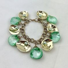 Vintage Green Shell And Gilded Faux Oyster Shell With Green Faux Pearl Bracelet | eBay Faux Pearl Bracelet, Shell Bracelet, Oyster Shell, Pearl Bracelet, Antique Jewelry, Faux Pearl, Vintage Antiques, Jewelry Bracelets, Shells