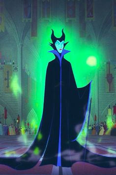 maleficent from the animated movie maleficent is standing in front of an audience