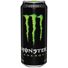 monster energy drink can on white background