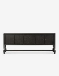 the sideboard is made from wood and has four drawers on one end, with two doors