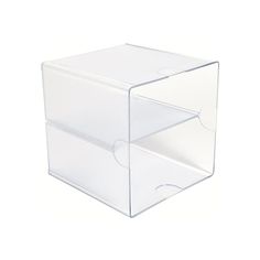 a clear plastic box with two drawers