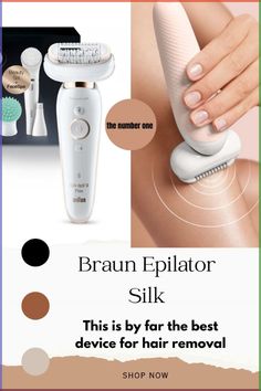 LONG-LASTING RESULTS: epilate once and get smooth skin for up to 4 weeks with America’s #1 epilator brand\nINCLUDES: body exfoliation brush for softer, smoother skin\nWORLD’s 1st: epilator with fully flexible head for effortless hair removal\nEFFICIENT: remove 4x shorter hair than wax, adapts to every contour for an efficient epilation, even in difficult areas like the knee and underarm\n\n\nshop now link in bio Facial Hair Removal For Women, Braun Epilator, Exfoliating Body Brush, Hair Removal Spray, Laser & Ipl Hair Removal Devices, Effortless Hair, Hair Removal Women, Underarm Hair Removal, Bathroom Stuff