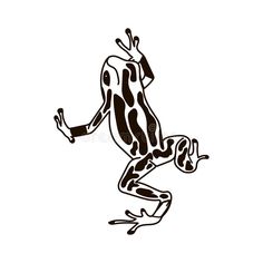 black and white drawing of a frog royalty illustration