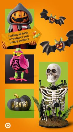 an image of halloween decorations and signs on the webpage for this website design contest