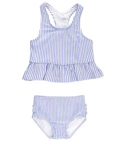 Seersucker Peplum Tankini Peplum Tankini, 2 Piece Swimsuit, Baby Swimsuit, Swimwear Tankini, 2 Piece Swimsuits, Blue Swimsuit, Periwinkle Blue, Tankini Swimsuits, Swimwear Girls