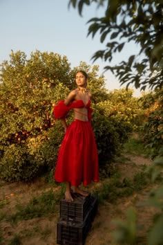 Red Colour Midi skirt- Gathered high-rise waist- Concealed zipper at the side- Straps with adjusters at the backCOMPOSITION: 100% polyesterMade in EnglandDry cleanModel is 5ft 9in and wears a size UK8Size Guide (in cm):UK4: Bust 76, Waist 58, Hip 83UK6: Bust 80, Waist 62, Hip 87UK8: Bust 84, Waist 66, Hip 92UK10: Bust 88, Waist 70, Hip 95UK12: Bust 92, Waist 74, Hip 99About Szabo SihagDesigner ready-to-wear label Szabo Sihag was established by Meghna Sihag and Krisztian Szabo in 2019. It is a Lo Outdoor Flash Photography, Outdoor Editorial Shoot, Red Maxi Skirt Outfit, Skirt Photoshoot, Red Maxi Skirt, 2020s Fashion, Luxury Clothing Brands, Mother Wedding, Maxi Skirt Outfits