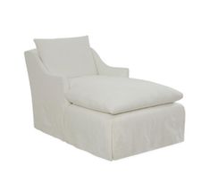 a white chaise lounge chair on a white background