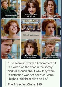 the breakfast club quote with pictures of actors