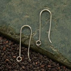 Sterling Silver Long French Hook Earring with Large Loop - Sterling Silver Earrings, Earring Finding French Hook Earrings, Handmade Inspiration, Crochet Simple, Mini Charm, Cute Charms, Letter Charms, Earring Findings, Hook Earrings, Ear Wire