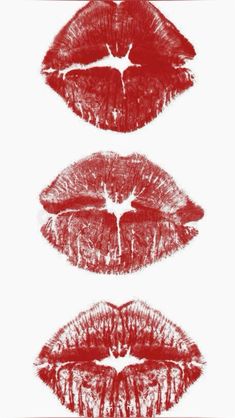 three lips with different shapes and colors