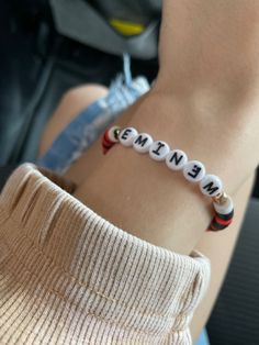 Music Beaded Bracelet, Braclets Ideas String With Beads, Clay Bead Bracelet Ideas Emo, Song Bracelet Ideas, Eminem Bracelet Ideas, Music Bracelet Ideas, Bracelet Inspo Clay Beads