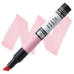 a pink marker with black tips on it