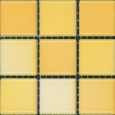 yellow and white tiles are arranged in rows