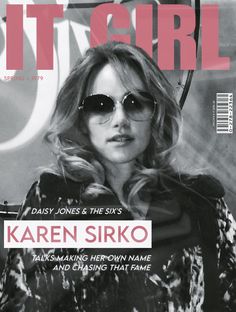 a magazine cover with a woman wearing sunglasses on the front and an advertisement for it girl