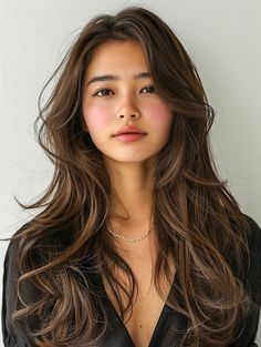 honey × glamorous Asian Wavy Hairstyles, Wavy Hair Asian, Reddish Brown Hair Asian, Japanese Wavy Hair, Asian Long Wavy Hair, Asian Hair Bob, Regrow Hair Naturally, Regrow Hair, Honey Brown Hair