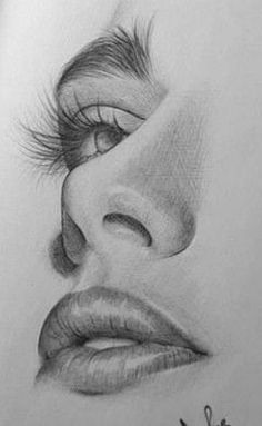 a pencil drawing of a woman's face